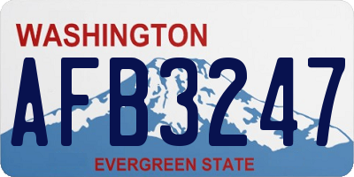 WA license plate AFB3247