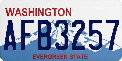WA license plate AFB3257