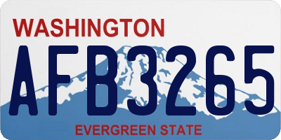 WA license plate AFB3265