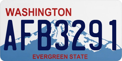 WA license plate AFB3291