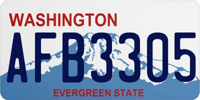 WA license plate AFB3305