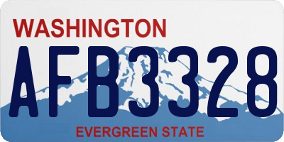 WA license plate AFB3328