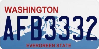 WA license plate AFB3332