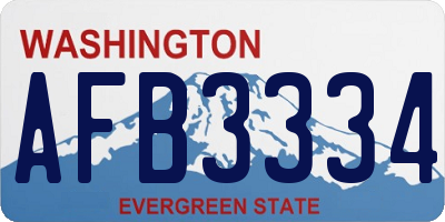 WA license plate AFB3334
