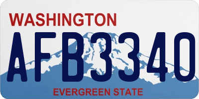 WA license plate AFB3340