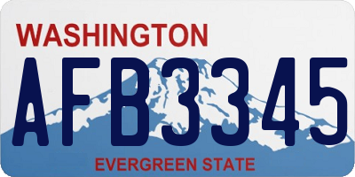 WA license plate AFB3345