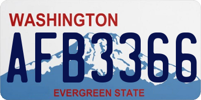 WA license plate AFB3366