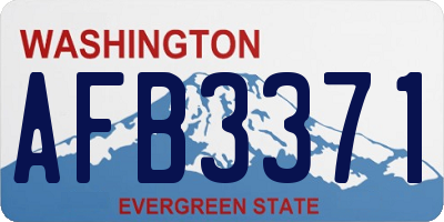 WA license plate AFB3371
