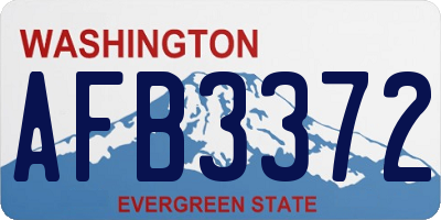 WA license plate AFB3372