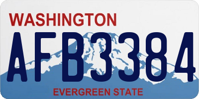 WA license plate AFB3384