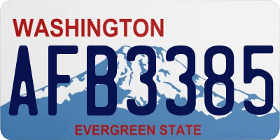 WA license plate AFB3385