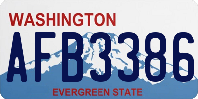 WA license plate AFB3386