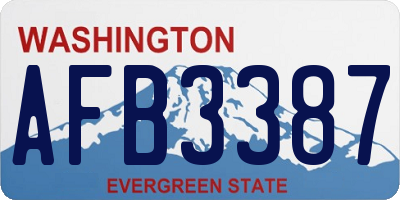 WA license plate AFB3387
