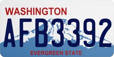 WA license plate AFB3392