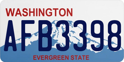 WA license plate AFB3398