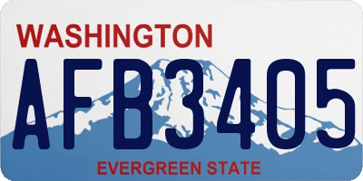 WA license plate AFB3405