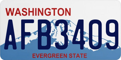 WA license plate AFB3409