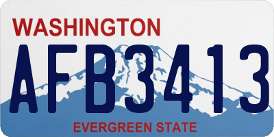 WA license plate AFB3413