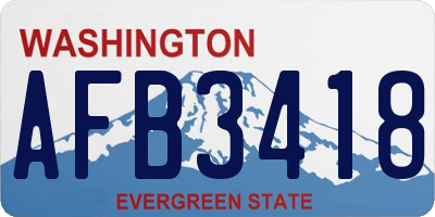 WA license plate AFB3418