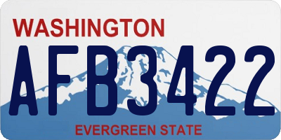 WA license plate AFB3422
