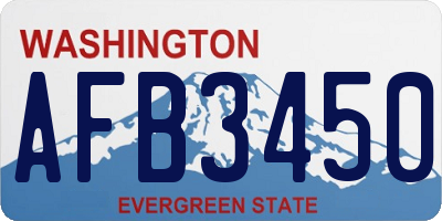 WA license plate AFB3450