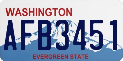 WA license plate AFB3451