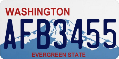 WA license plate AFB3455