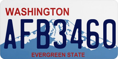 WA license plate AFB3460