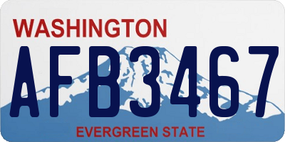 WA license plate AFB3467