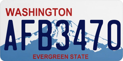WA license plate AFB3470
