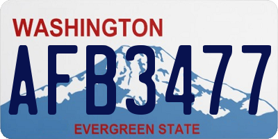 WA license plate AFB3477