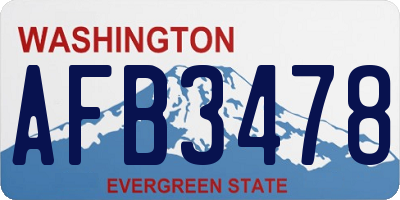 WA license plate AFB3478