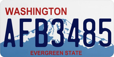 WA license plate AFB3485