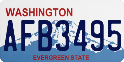 WA license plate AFB3495