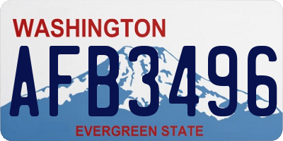 WA license plate AFB3496
