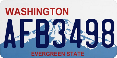 WA license plate AFB3498