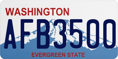 WA license plate AFB3500