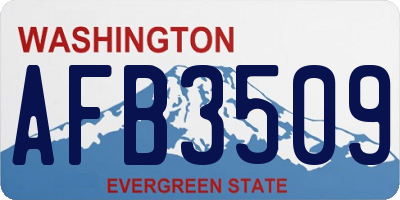 WA license plate AFB3509