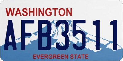 WA license plate AFB3511