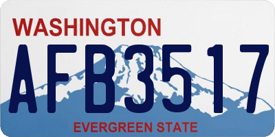 WA license plate AFB3517