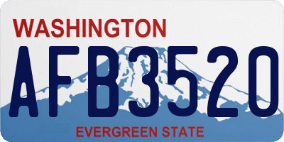WA license plate AFB3520