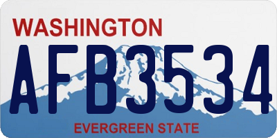 WA license plate AFB3534