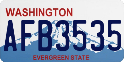 WA license plate AFB3535