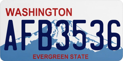 WA license plate AFB3536