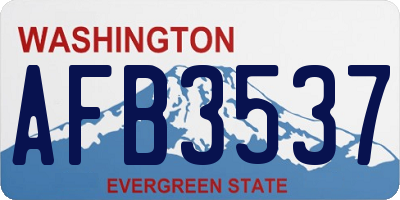 WA license plate AFB3537