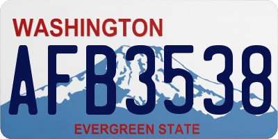 WA license plate AFB3538