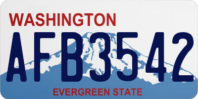 WA license plate AFB3542