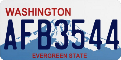 WA license plate AFB3544