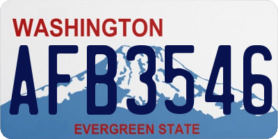 WA license plate AFB3546
