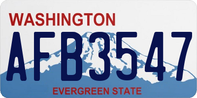 WA license plate AFB3547